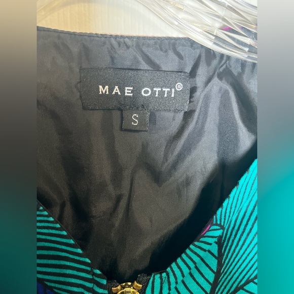 Mae Oti African Ankara Wax Print Peplum Top Full Zip Blouse Size S - Picture 11 of 17